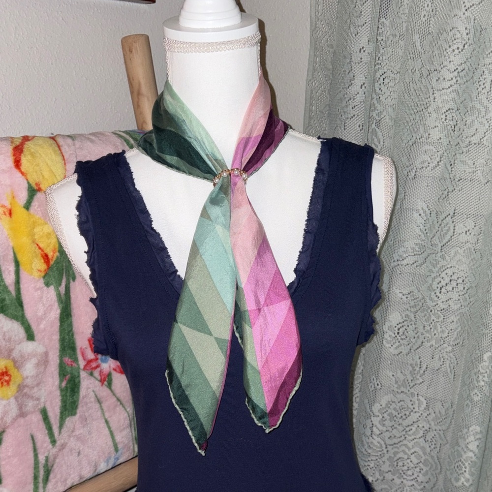 Echo Designer Colorful Geometric Silk Scarf - Picture 5 of 8